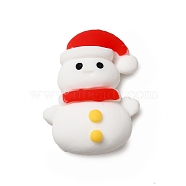 Christmas Theme Opaque Resin Cabochons, Snowman Pattern, 26x21x8mm(RESI-C023-01C)