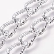 Aluminium Twisted Chains, Unwelded, Silver Color Plated, 21.8x12.8mm(CHA-K11609-S)