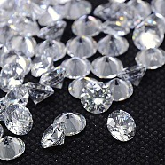 Cubic Zirconia Cabochons, Grade A, Faceted, Diamond, Clear, 1.1mm(ZIRC-M002-1.1mm-007)