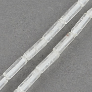 Natural Quartz Crystal Beads Strands, Rock Crystal Beads, Tube, Clear, 13x4~5mm, Hole: 1mm, about 27~30pcs/strand, 15.3 inch(X-G-R181-22)