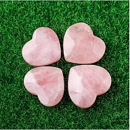 Natural Rose Quartz Healing Figurines, Reiki Energy Stone Display Decorations, Heart, 45.5x49.5x19mm(DJEW-F024-01B)