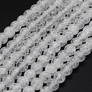 Natural Crackle Quartz Beads Strands, Round, 6mm, Hole: 0.8mm, about 65pcs/strand, 15.7 inch(G-K285-02-6mm)