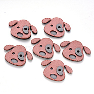 Faux Suede Patches, Costume Ornament Accessories, for Magic Tape Hair Clip Making, Dog, Pink, 35x48x4.5mm(X-FIND-R075-42)