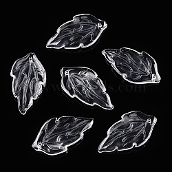 Transparent Glass Petal Beads, Peony Leaf, Clear, 29.5x16x3.5mm, Hole: 1.2mm, about 980~1000pcs/set(GLAA-N001-18)