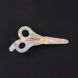 Acrylic Alligator Hair Clips, with Iron Findings, Hair Accessories for Girls, Scissors, Golden, 81x36x14mm(OHAR-P020-02G)