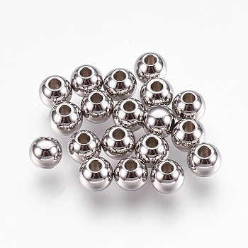 DanLingJewelry 304 Stainless Steel Spacer Beads, Rondelle, Stainless Steel Color, 6x5mm, Hole: 2mm