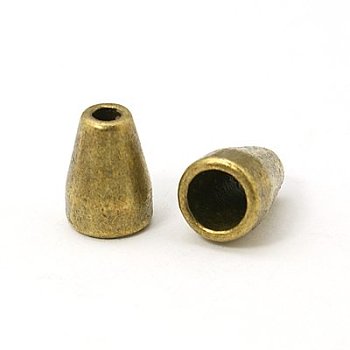 Tibetan Style Alloy Bead Cone, Cadmium Free & Lead Free, Antique Bronze, 11x8mm, Hole: 2.5mm
