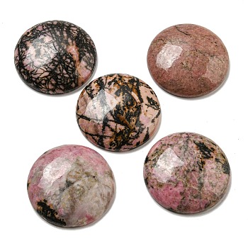 Natural Rhodonite Cabochons, Flat Round, 30x7~8.5mm