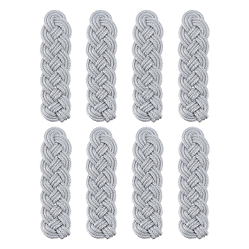 8Pcs Polyester Braided Cord Epaulettes, Garment Accessories, Gray, 96x29x5mm