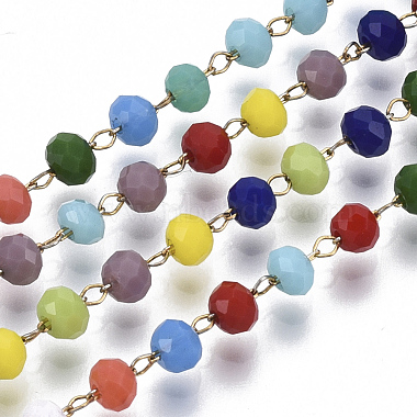 Handmade Faceted Glass Beaded Chains(CHS-T003-06G)-4
