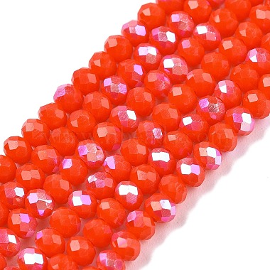 Orange Red Rondelle Glass Beads