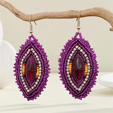 Purple Horse Eye Glass Earrings