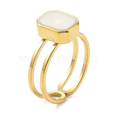 White Rectangle 304 Stainless Steel Finger Rings