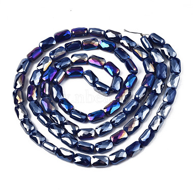 Electroplate Opaque Solid Color Glass Beads Strands(EGLA-N002-25-B01)-2