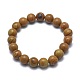 bracelets stretch de perles de pierre de dentelle de bois naturel(BJEW-K212-C-041)-2