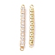 Brass Clear Square Cubic Zirconia Links Connectors(ZIRC-G170-22G)-2