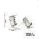 jolies boucles d'oreilles à tige en forme de dinosaure avec strass(AR1164-1)-1