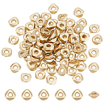 80Pcs Brass Spacer Beads, Triangle, Real 18K Gold Plated, 4x4x1mm, Hole: 1mm(KK-PH0011-08)