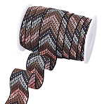 10M Ethnic Style Embroidery Polyester Ribbons, Jacquard Ribbon, with 1Pcs Plastic Empty Spools, Pink, 1 inch(25mm), about 10.94 Yards(10m)/Set(OCOR-PH0001-69)