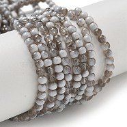 Crackle Glass Beads Strands, Rondelle, Dark Gray, 4.5mm, Hole: 0.7mm, about 208~217pcs/strand, 299.21''(760cm)(GLAA-U001-4mm-06)