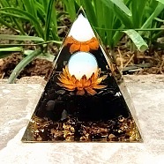 Orgonite Pyramid Resin Energy Generators, Reiki Natural Obsidian Chips Inside for Home Office Desk Decoration, Light Cyan, 60x60x60mm(PW23042588061)