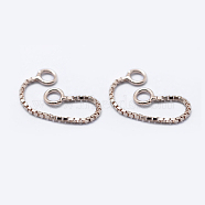 925 Sterling Silver Box chain, Rose Gold, 30x0.8mm, Hole: 1mm(STER-K171-10RG)