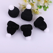 Polyester Doll Woolen Hat, for Accessories Decorate Doll, Black, 60x43x12.5mm(DOLL-PW0001-194A)
