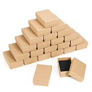 Pandahall 24Pcs Cardboard Jewelry Set Box, for Ring, Necklace, Rectangle, Tan, 8x5x2.5cm(CBOX-TA0001-07)