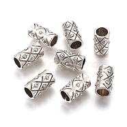 Tibetan Style Alloy Beads, Tube, Antique Silver, Lead Free & Cadmium Free & Nickel Free, 17x10mm, Hole: 7mm(LF9336Y-NF)