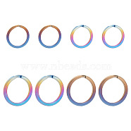 WADORN 8Pcs 4 Styles Titanium Alloy Split Key Rings, Double Loops Jump Rings, Mixed Color, 16~18 Gauge, 20~25x2~2.5mm, Inner Diameter: 15.5~20mm, Single Wire: 1~1.25mm, 2pcs/style(FIND-WR0010-05B)