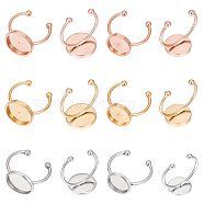 18Pcs 6 Style 304 Stainless Steel Open Cuff Ring Findings, Pad Ring Setting, Flat Round Edge Bezel Cups, Mixed Color, Inner Diameter: 17.1~18.2mm, Tray: 10~12mm, 3Pcs/style(STAS-UN0042-76)
