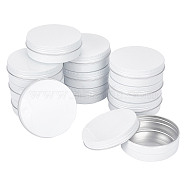 Aluminum Can, with Screw-thread, Round, White, 8.6x2.9cm, Inner Diameter: 8cm, 12pcs/set(CON-BC0006-44)