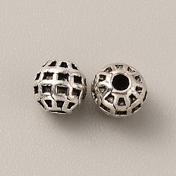 Tibetan Style Alloy Bead, Rondelle, Antique Silver, 6x6mm, Hole: 1.6mm, 100pcs/bag(FIND-WH0034-46AS-04)