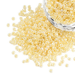 Glass Seed Beads, Ceylon, Round, Lemon Chiffon, 2mm, Hole: 1mm, about 30000pcs/pound(SEED-A011-2mm-142)