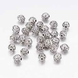 Tibetan Style Alloy Beads, Lead Free & Nickel Free & Cadmium Free, Round, Antique Silver, about 6mm in diameter, hole: 1.5mm(X-LF0814Y-NF)