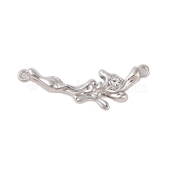 Alloy Crystal Rhinestone Branch Links Connector Charms, Platinum, 32x10x4mm, Hole: 1.2mm(FIND-Z053-06P)