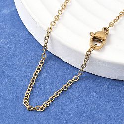 304 Stainless Steel Cable Chain Necklace Making, with Lobster Claw Clasps, PVD Vacuum Plating, Golden, 23.8 inch(60.5cm)(STAS-P045-09G)