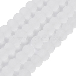 Transparent Glass Beads Strands, Faceted, Frosted, Rondelle, WhiteSmoke, 10mm, Hole: 1mm, about 63~65pcs/strand, 49~50cm(EGLA-A034-T10mm-MD19)