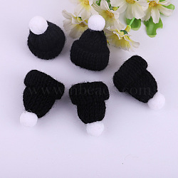 Polyester Doll Woolen Hat, for Accessories Decorate Doll, Black, 60x43x12.5mm(DOLL-PW0001-194A)