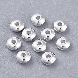 201 Stainless Steel Spacer Beads, Disc, Silver, 5x2.5mm, Hole: 1.5mm(STAS-K210-39A-S)