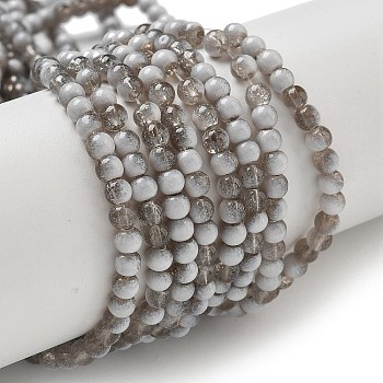 Crackle Glass Beads Strands, Rondelle, Dark Gray, 4.5mm, Hole: 0.7mm, about 208~217pcs/strand, 299.21''(760cm)