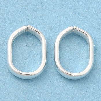 Brass Linking Rings, Quick Link Connector, Cadmium Free & Lead Free, Oval, 925 Sterling Silver Plated, 7x5x1.5mm, Inner Diameter: 6x4mm
