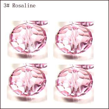 Imitation Austrian Crystal Beads, Grade AAA, Faceted, Rondelle, Pink, 8x5.5mm, Hole: 0.9~1mm