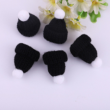 Polyester Doll Woolen Hat, for Accessories Decorate Doll, Black, 60x43x12.5mm