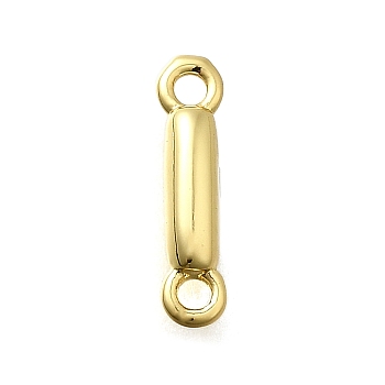 Brass Connector Charms, Lead Free & Cadmium Free, Long-Lasting Plated, Rack Plating, Real 18K Gold Plated, Letter I, 12.5x2.5x2.5mm, Hole: 1.2mm