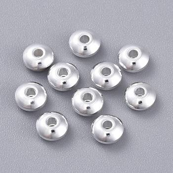 201 Stainless Steel Spacer Beads, Disc, Silver, 5x2.5mm, Hole: 1.5mm