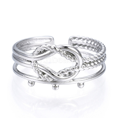 304 Stainless Steel Knot Open Cuff Ring(RJEW-N040-22)-2