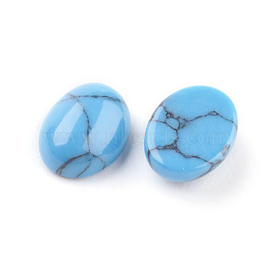 Synthetic Blue Turquoise Cabochons(G-F528-29-6x8mm)-2