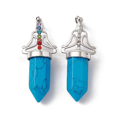 Synthetic Turquoise Big Pointed Pendants(G-I342-01P-03)-2