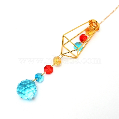 Colorful Glass Hanging Crystal Pendant Ornament(HJEW-TAC0012-19)-2